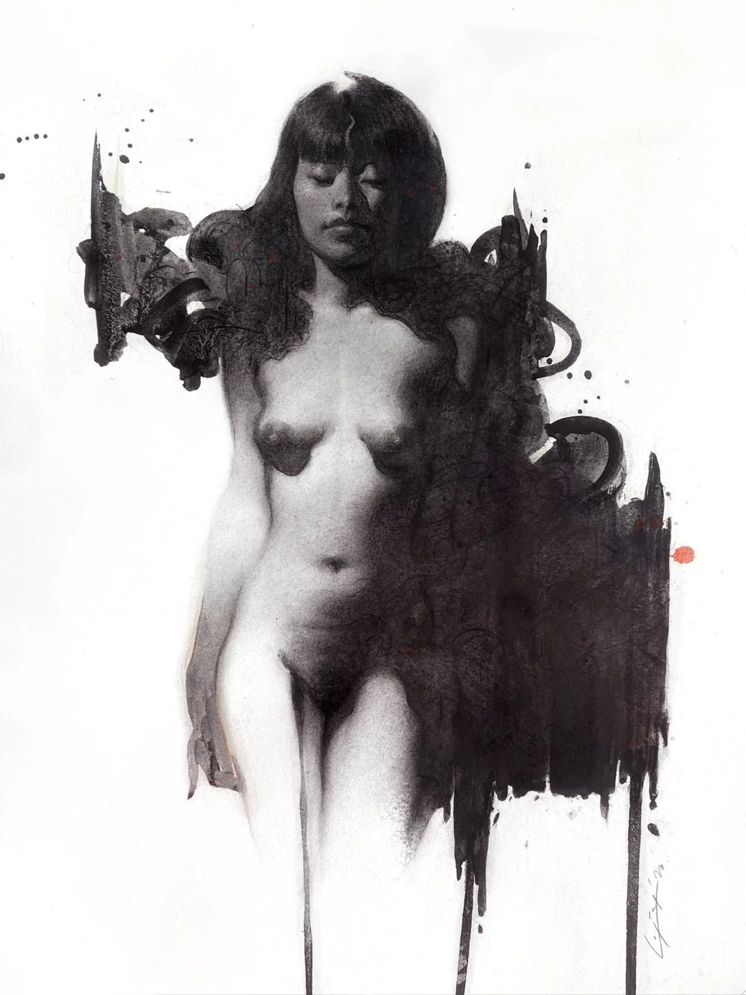 Experimental Charcoal - "Rawang (ระวัง) #1"