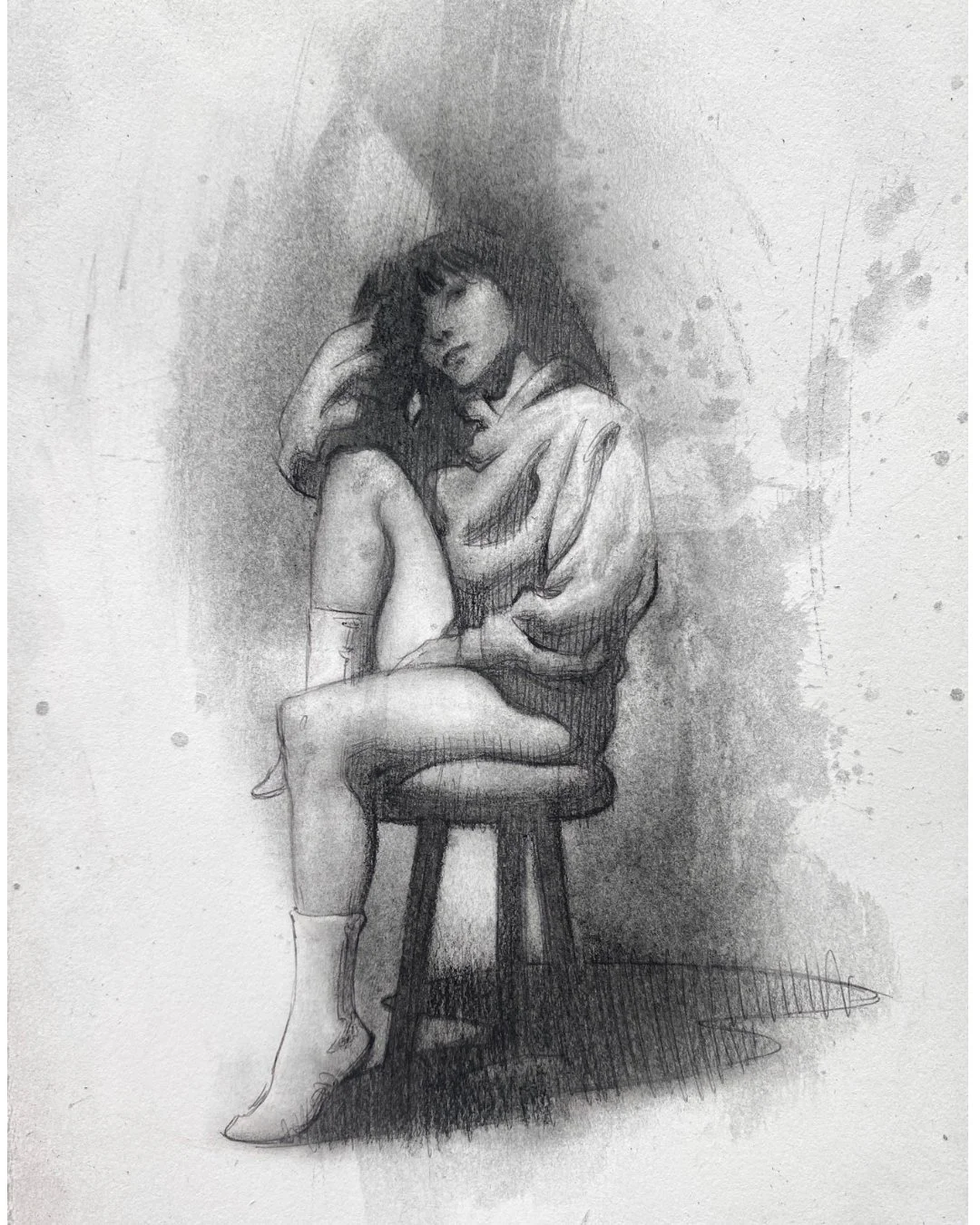 Experimental Charcoal - "Lust in a Sweater #1"