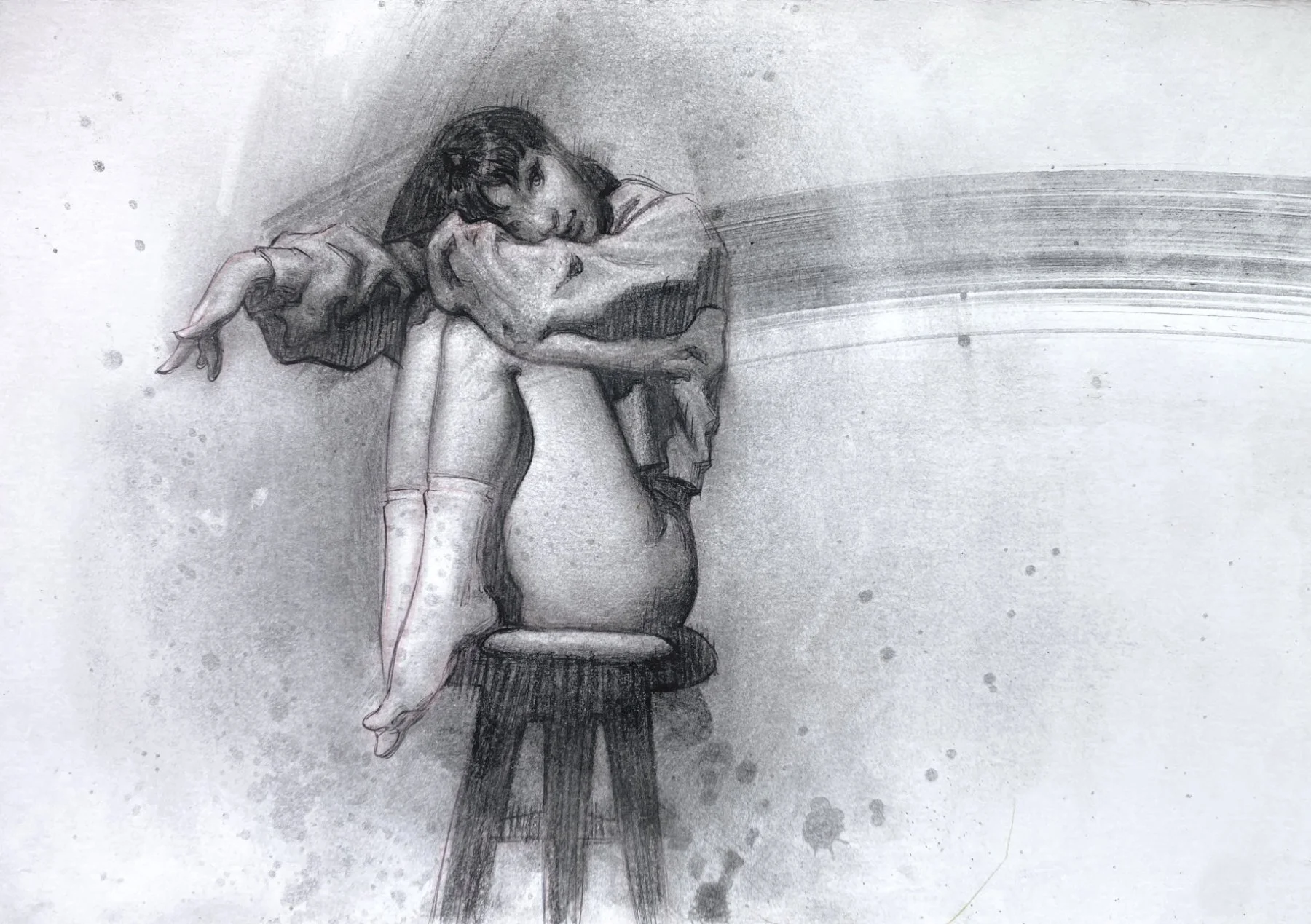 Experimental Charcoal - "Lust in a Sweater #2"