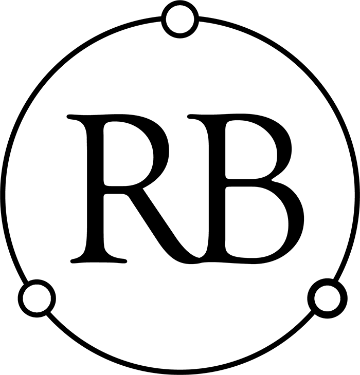 A black and white 3D wireframe drawing of a human face and upper torso, with circles at the top left, bottom left, and bottom right corners of the image.