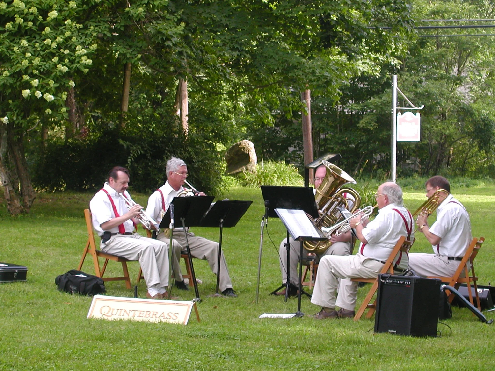 The six man band performing at the Huntington Homestead.