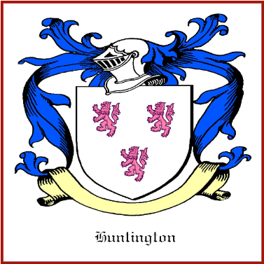 A coat of arms featuring a white shield with three pink lions, a blue and white crest with a hand holding a ladder, and blue decorative mantling.