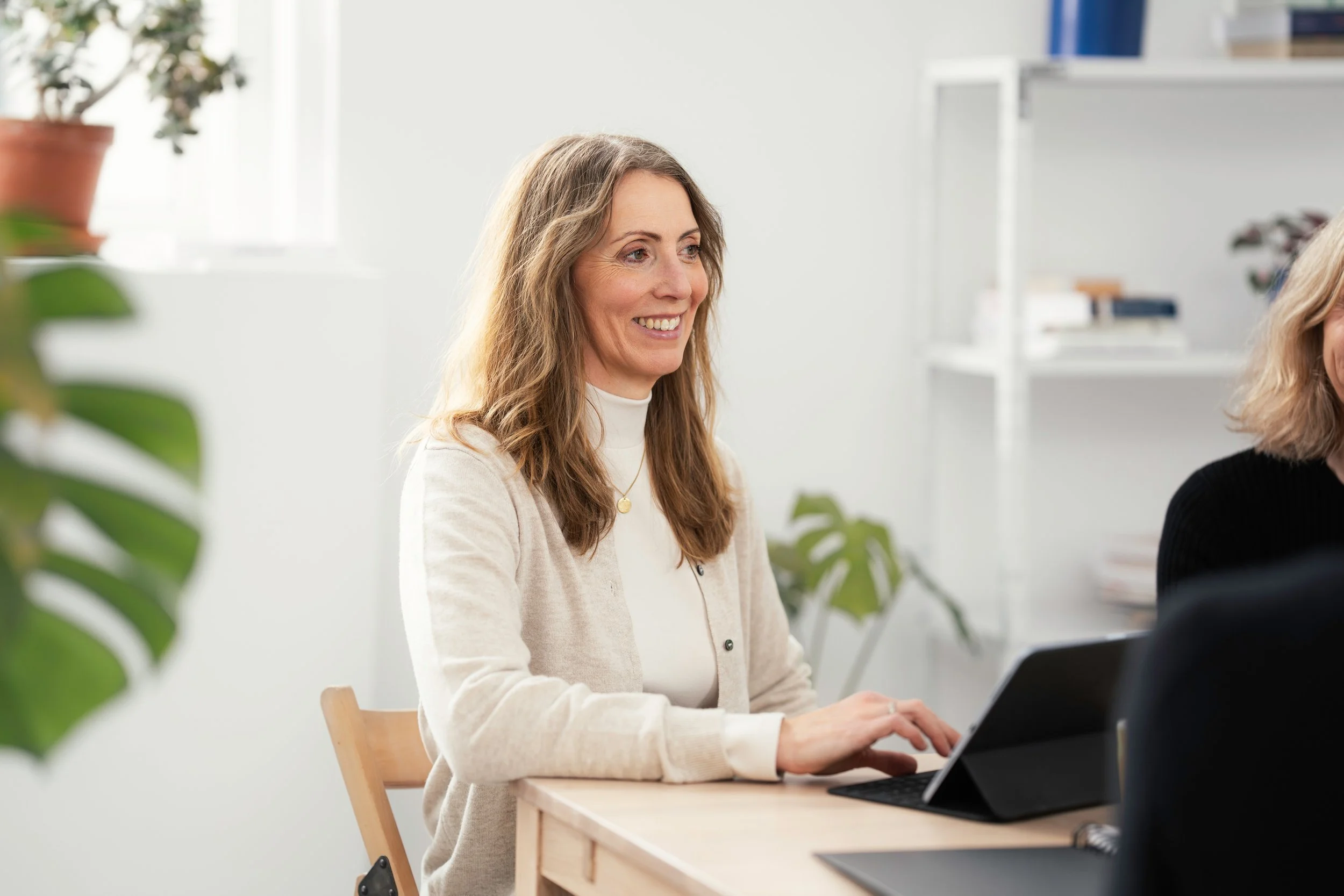 Ingvild Sehl sitting at the table.