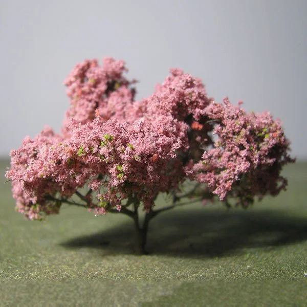A scale model broad canopy blossom tree