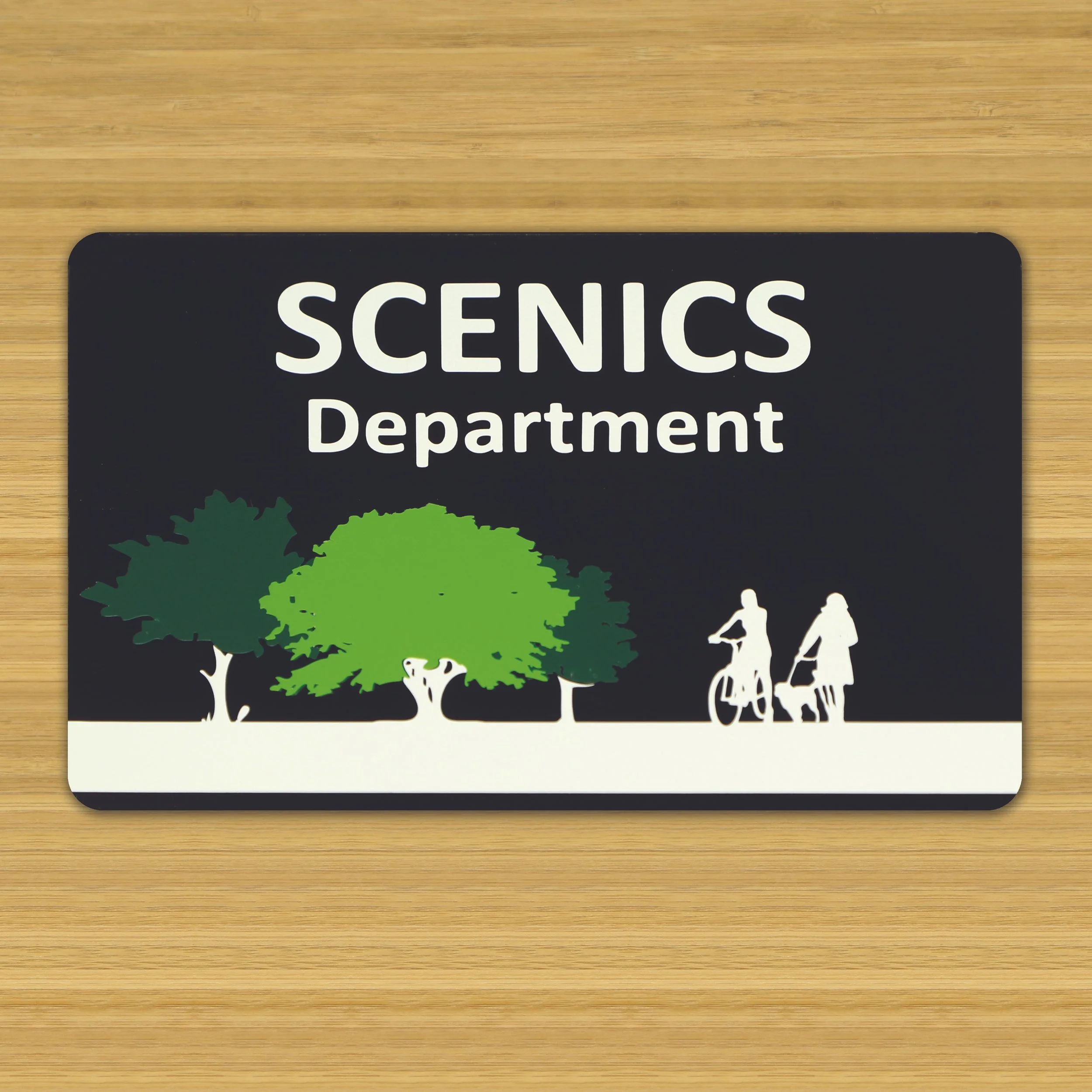 A Sign for our scenics department. Layered vinyl on laser cut acrylic