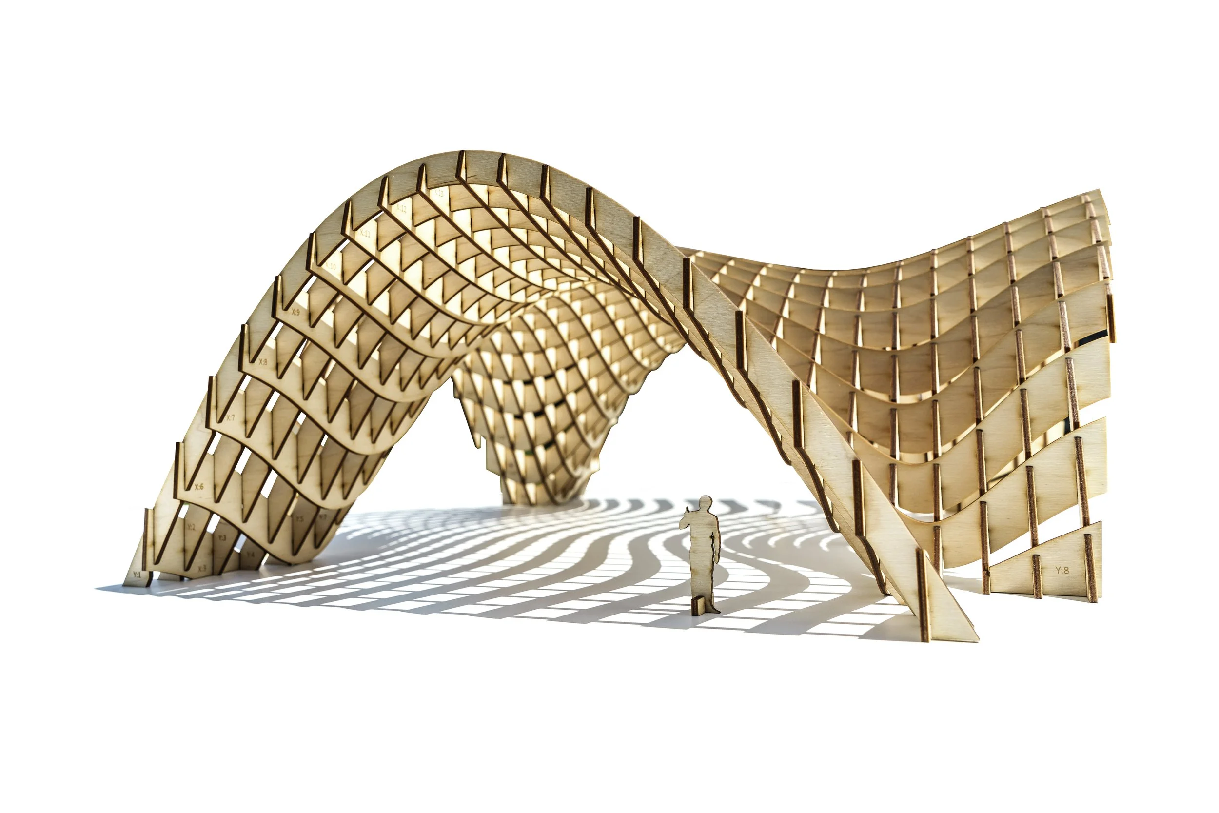 a lasercut plywood structure