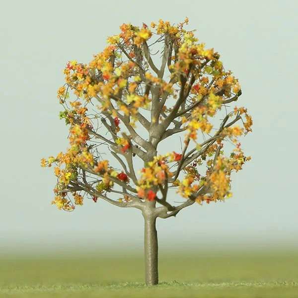 a scale model of a tree with autumn foliage
