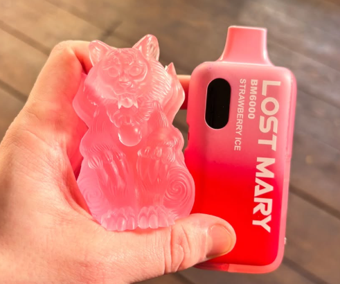 A tinted transparent art toy casting for sculptor and tattoo artist @affanita