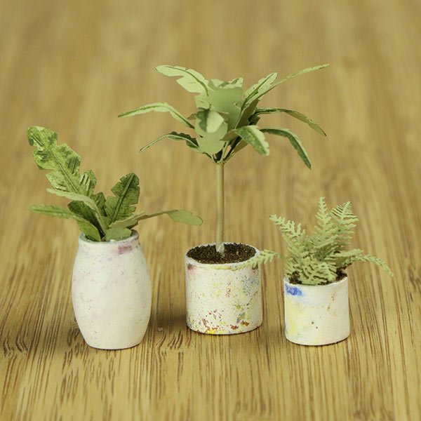 a scale model of a vase of flowers