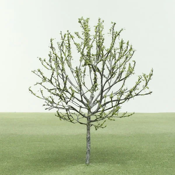 a scale model of a tree with spring foliage