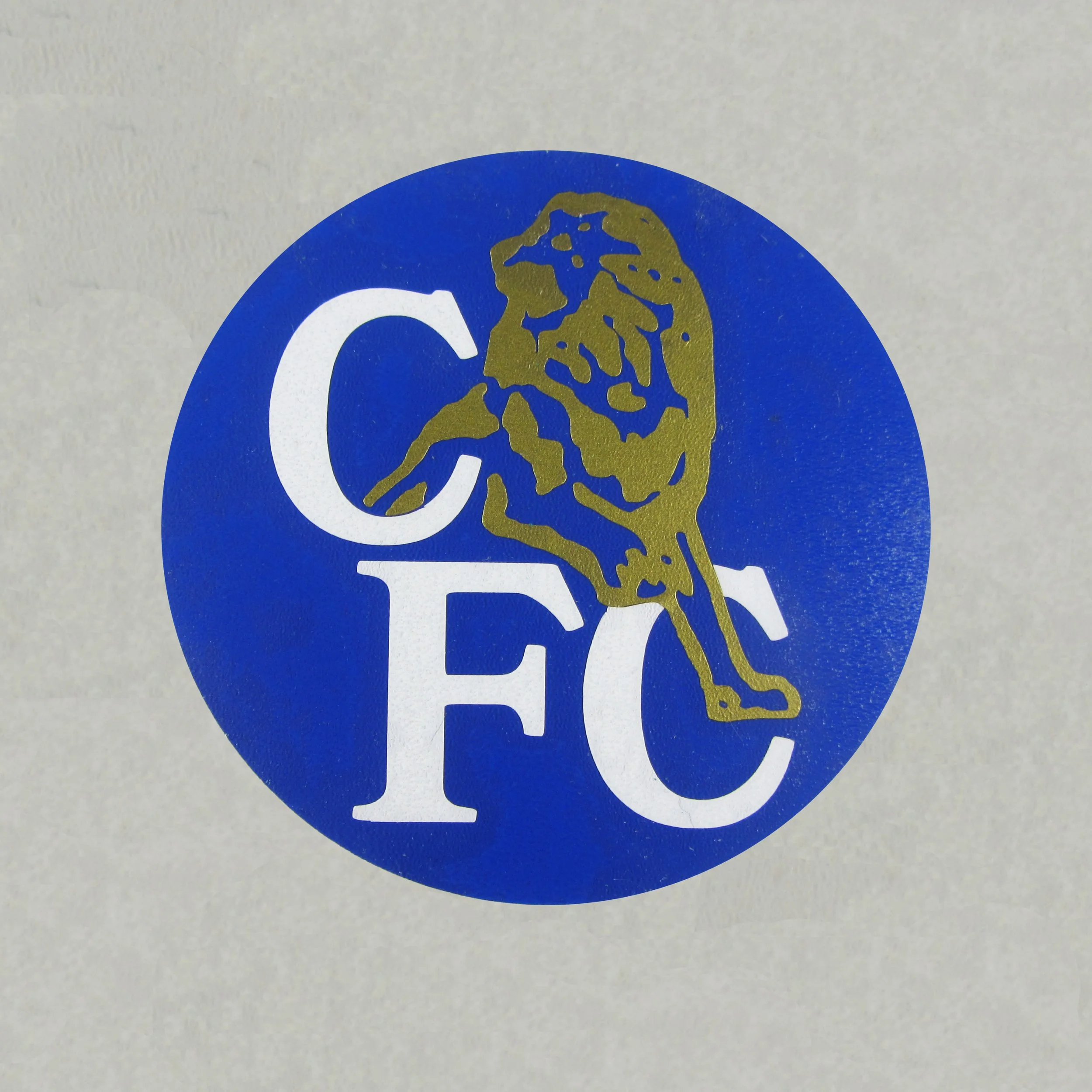 the chelsea emblem from the 90s, recreated as a layered vinyl sticker