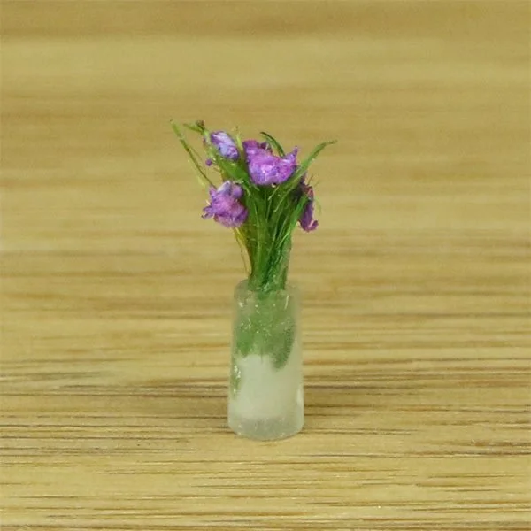 a scale model of a vase of flowers