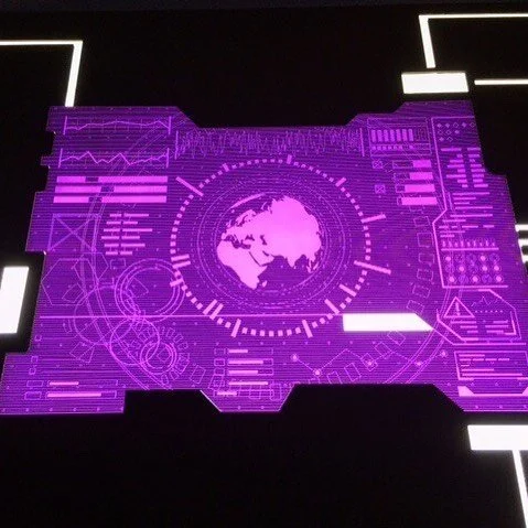 a Laser engraved acrylic scifi control panel. 