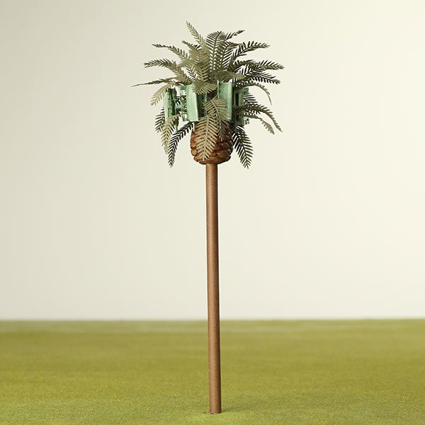 A scale model of a mobile phone mast disguised as a Palm tree