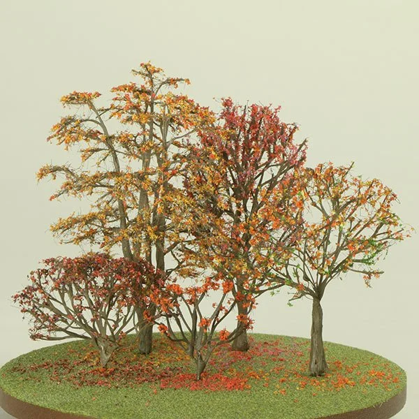 a scale model of a tree with autumn foliage
