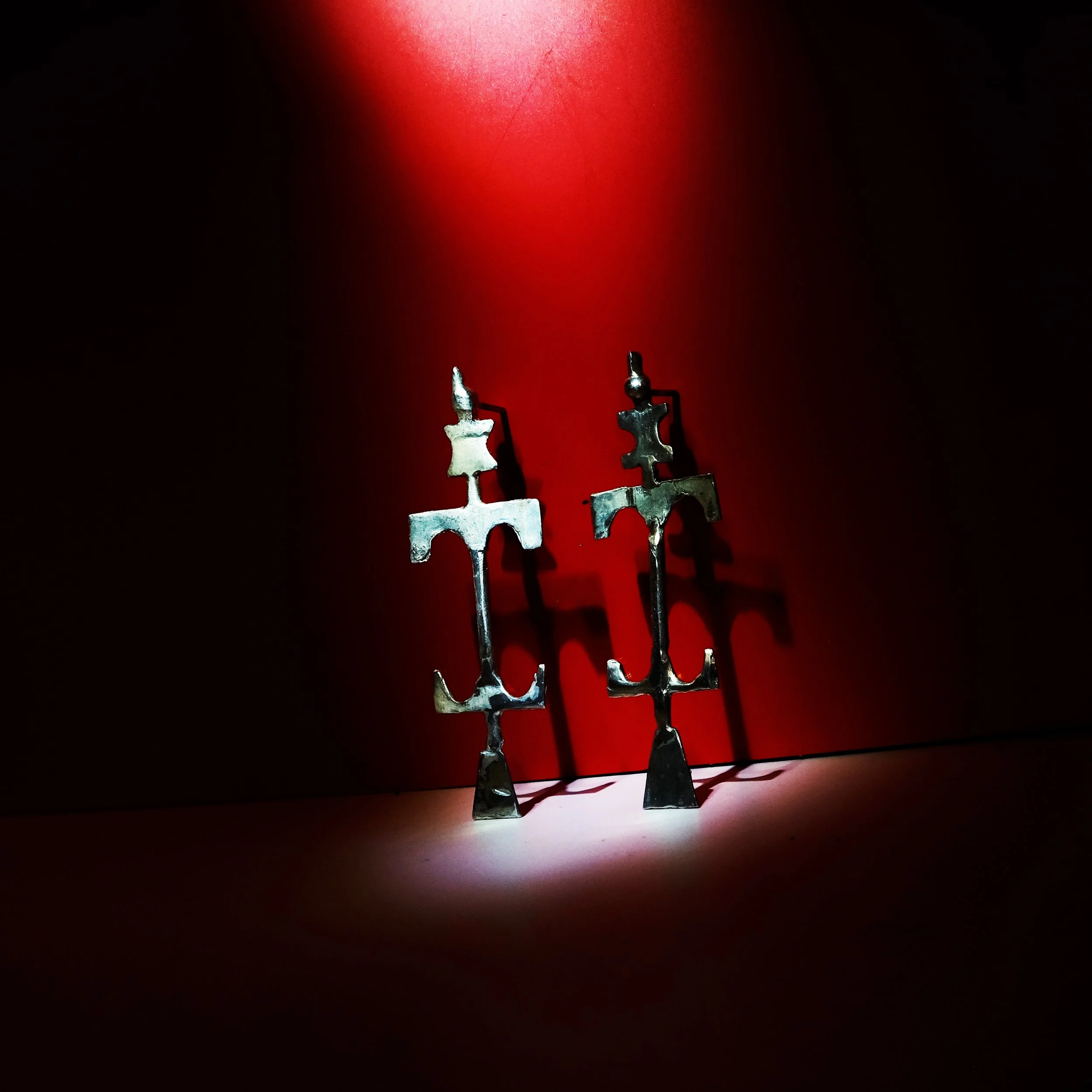 Geometric Twins. Orecchini Scultorei in Argento 925