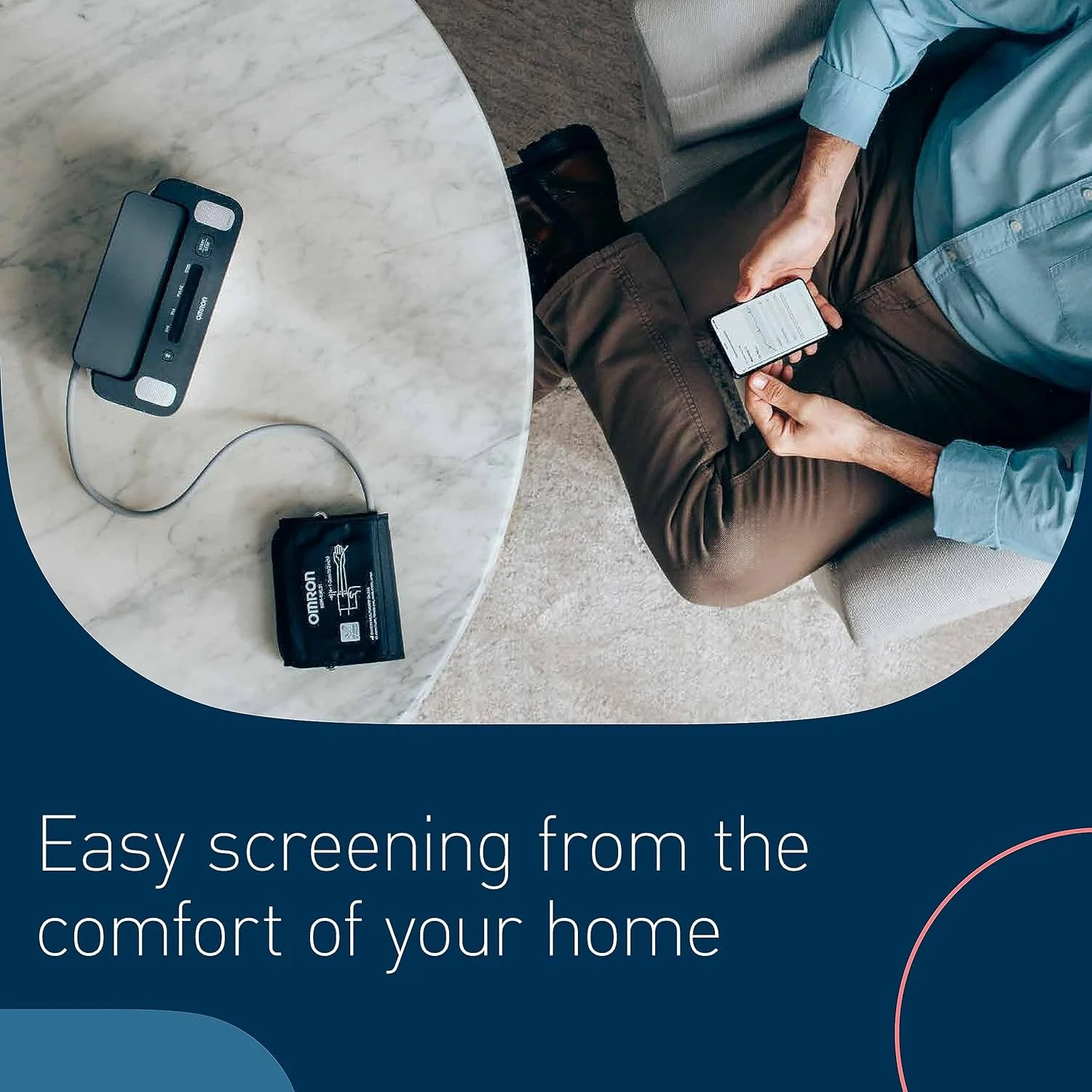 Omron Complete allows easy screening of your blood pressure and EKG from the comfort of your home.