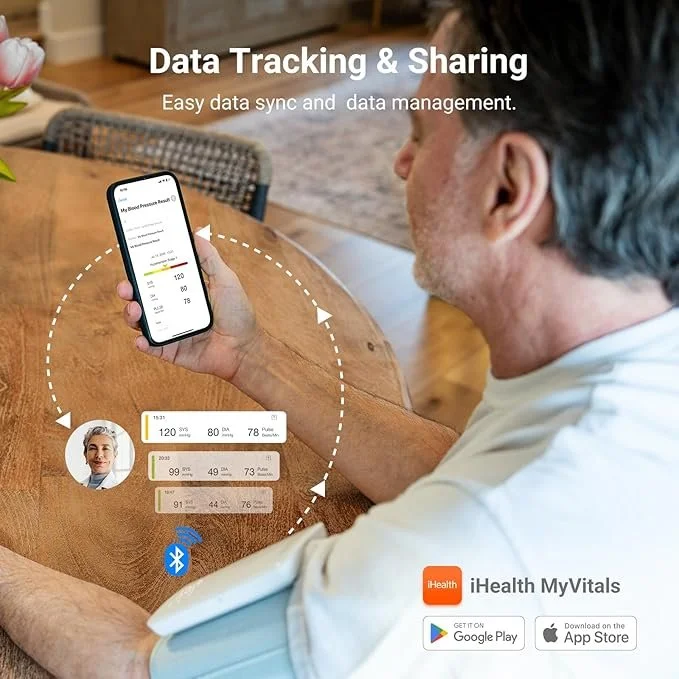 iHealth Neo easily syncs data with iHelath MyVitals App for easy data tracking and sharing