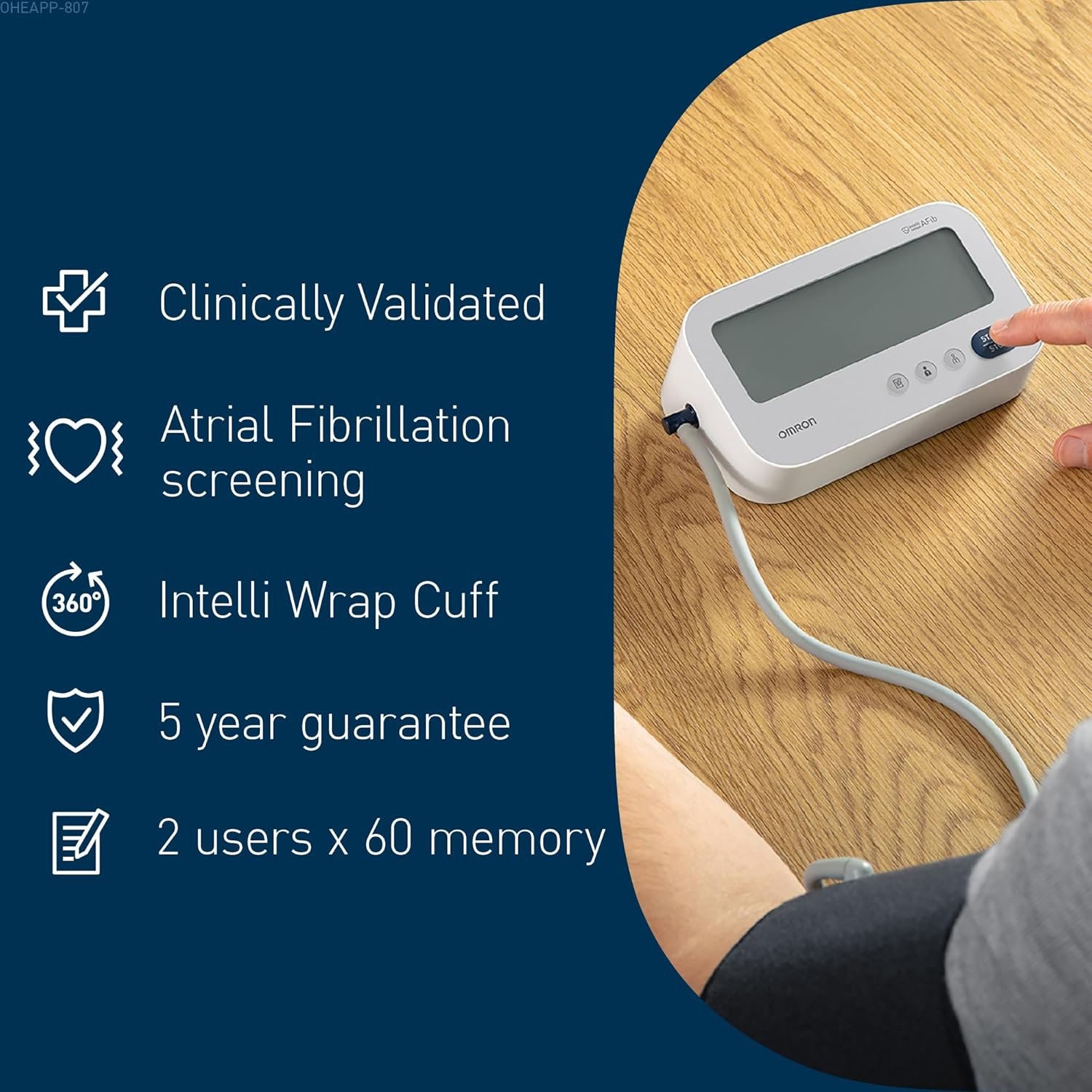 OMRON X3 Comfort AFib is clinically validated, Atrial Fibrillation screening, Intelli wrap cuff, 2 user memory