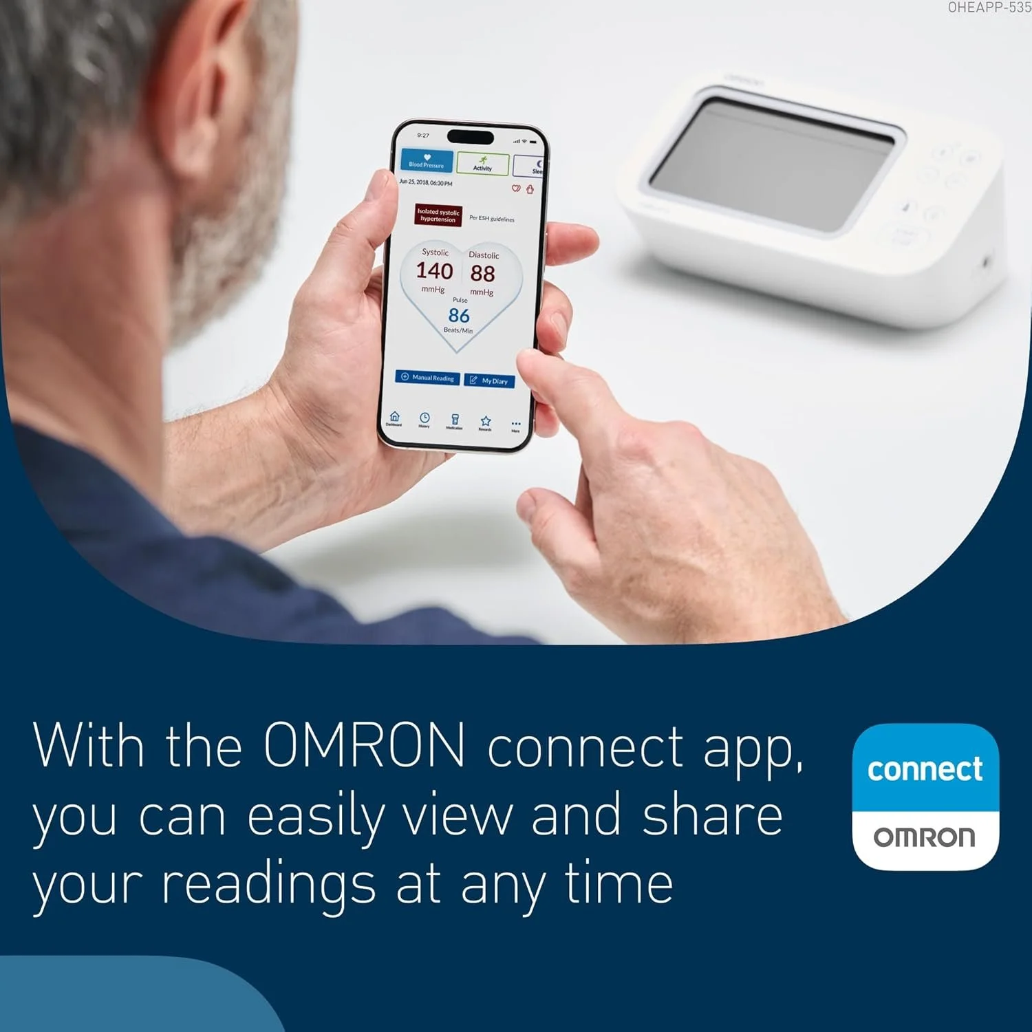 OMRON  X7 Smart AFib - With the OMRON Connect App you can view and share your readings