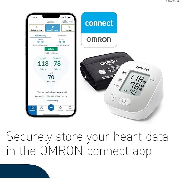 Securely store your heart data in the Omron Connect App