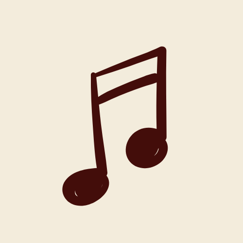 A digital drawing of two musical notes on a light background.