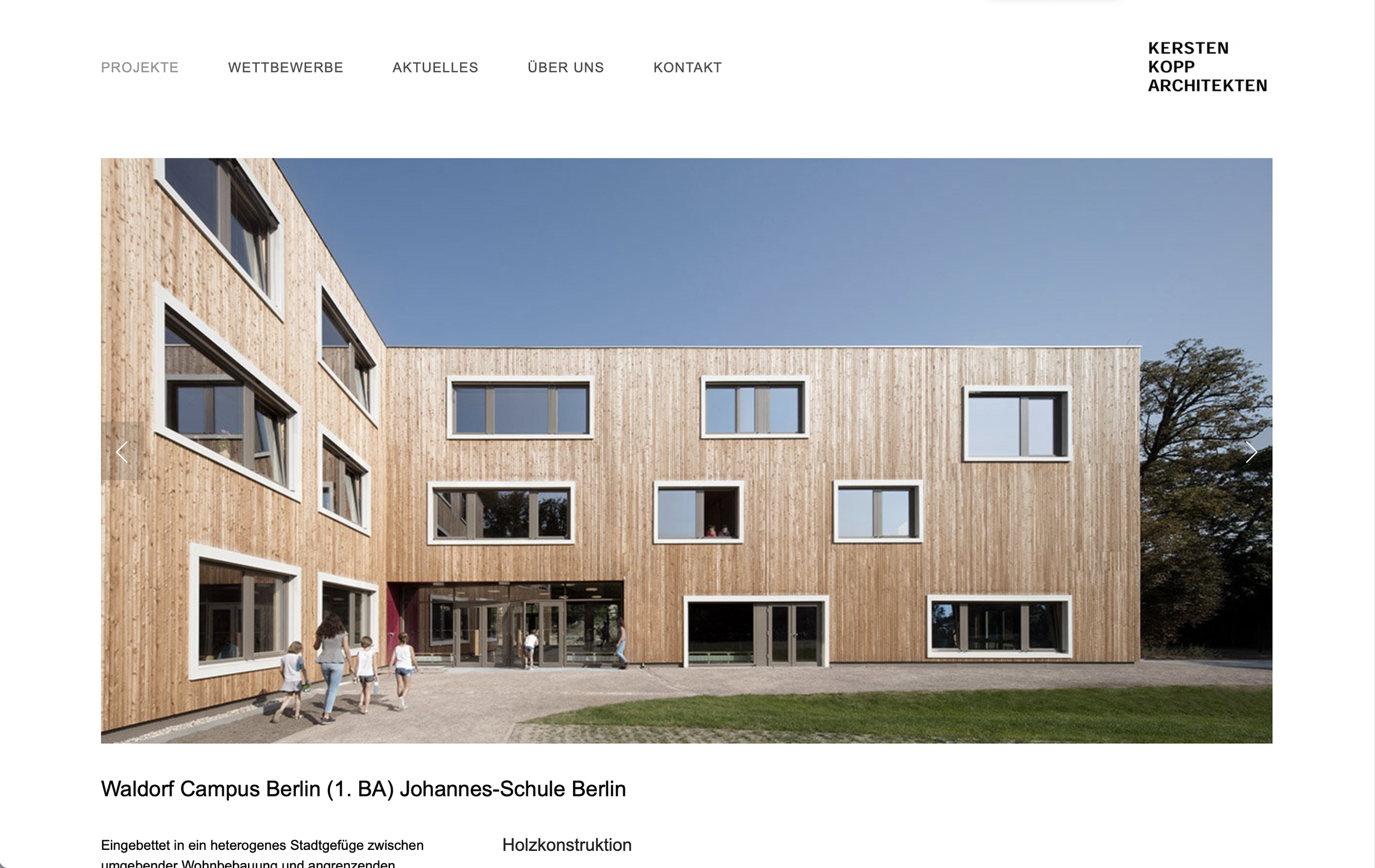 Webdesign und Umsetzung per CMS für ein Architekturbüro