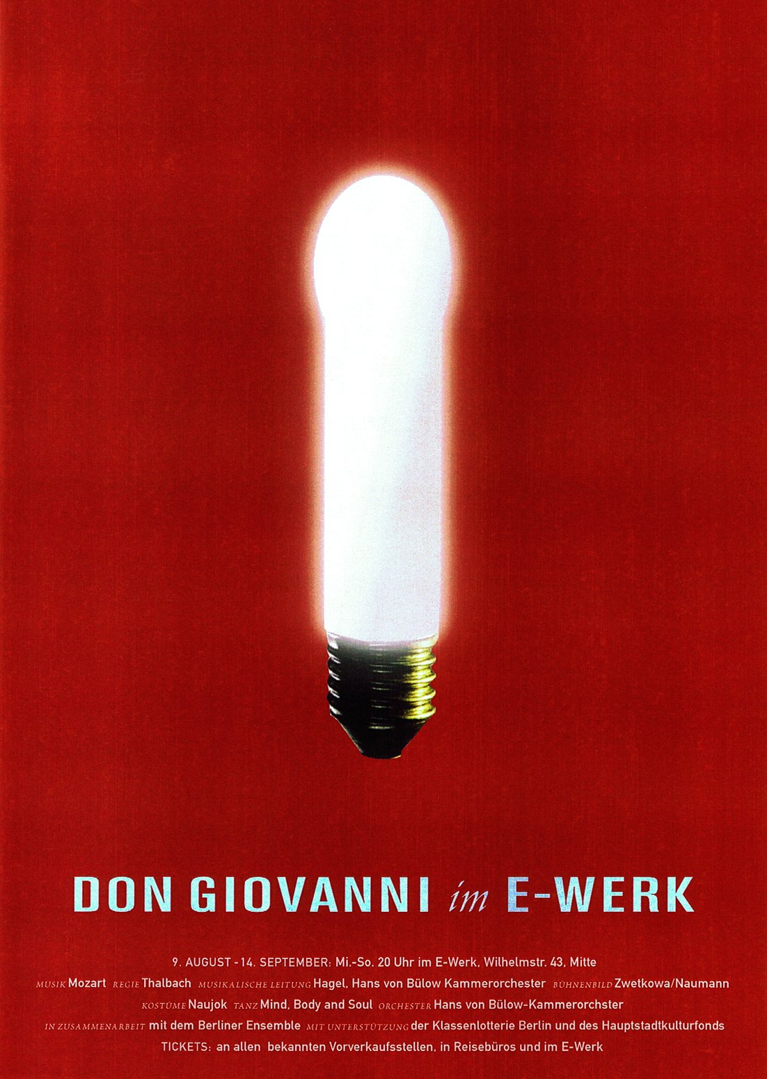 Plakatentwurf für die Oper Don Giovanni im E-Werk Berlin
