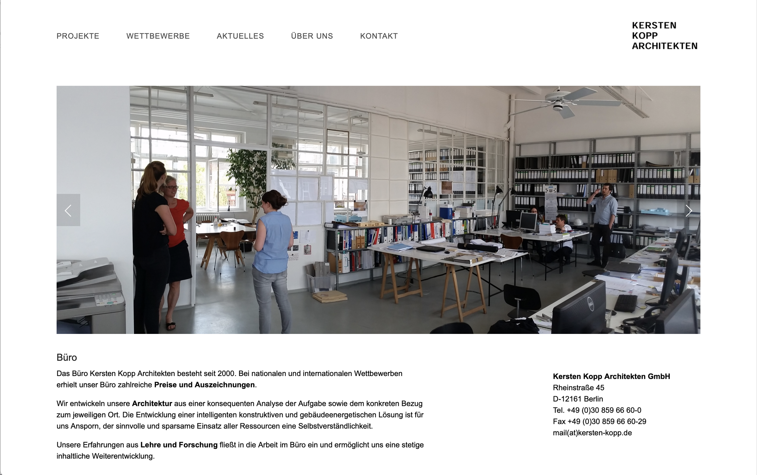 Webdesign und Umsetzung per CMS für ein Architekturbüro