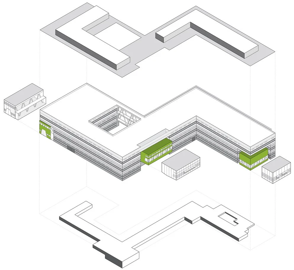 Axonometrie Gebäude