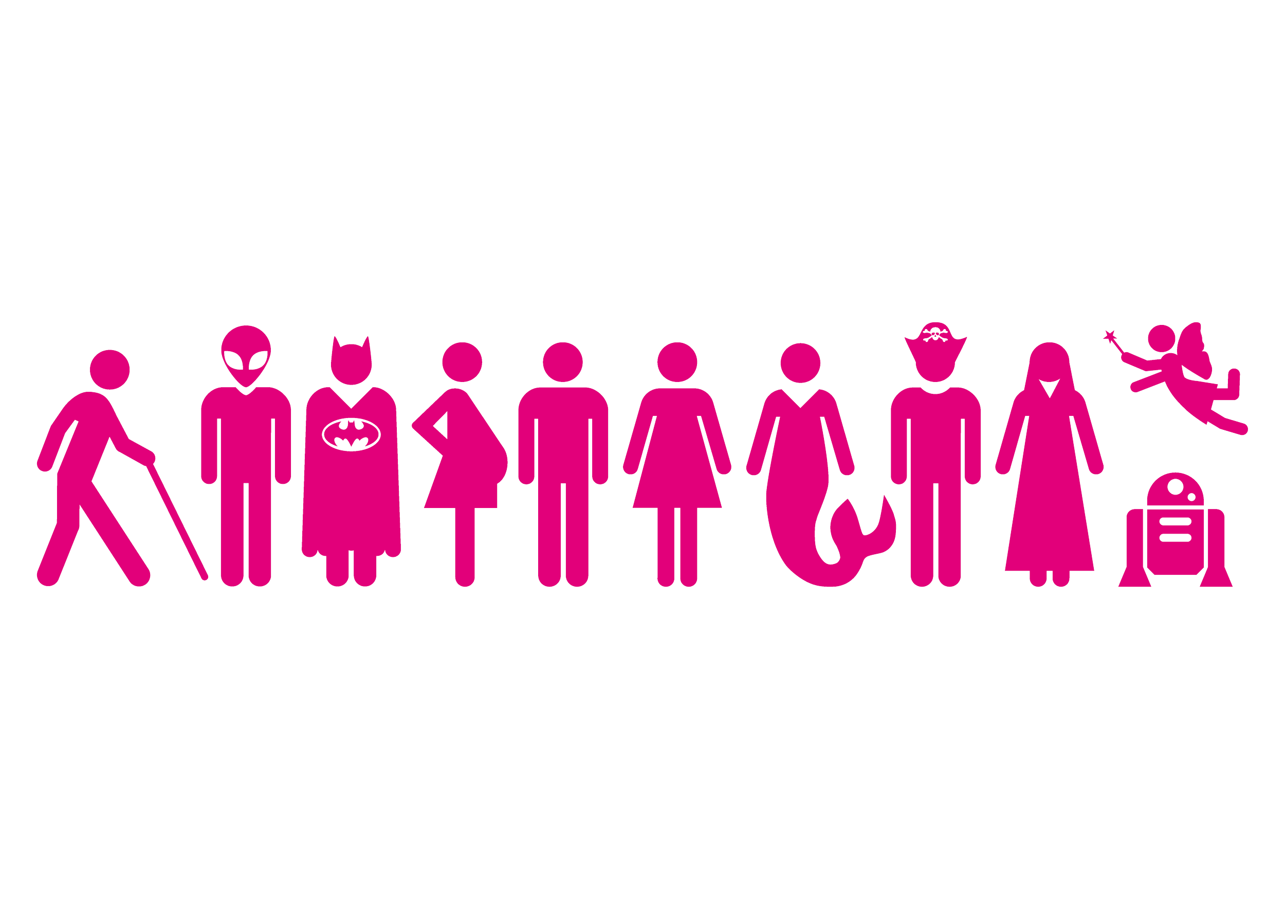 Beschriftung Gender-Toiletten für die gelbe Villa, Berlin – Kreativ- und Bildungszentrum
für Kinder und Jugendliche