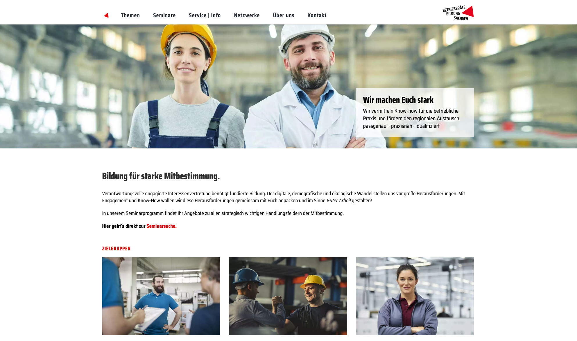 Webdesign für die Betriebsräte Bildung Sachsen