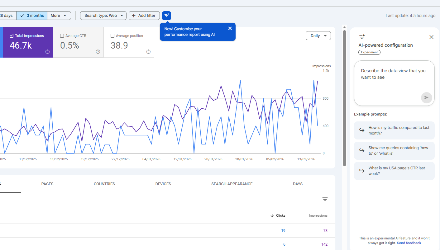 Google Search Console New AI Feature