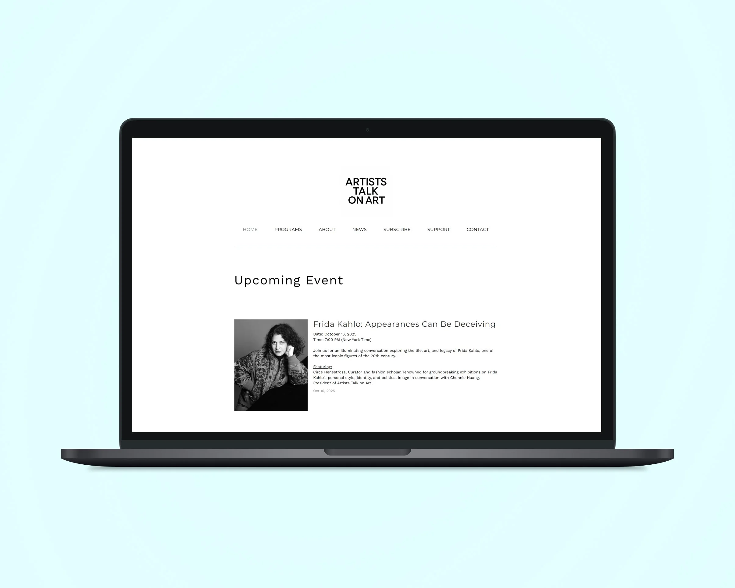 Image showing the ATOA Homepage on desktop view on a laptop