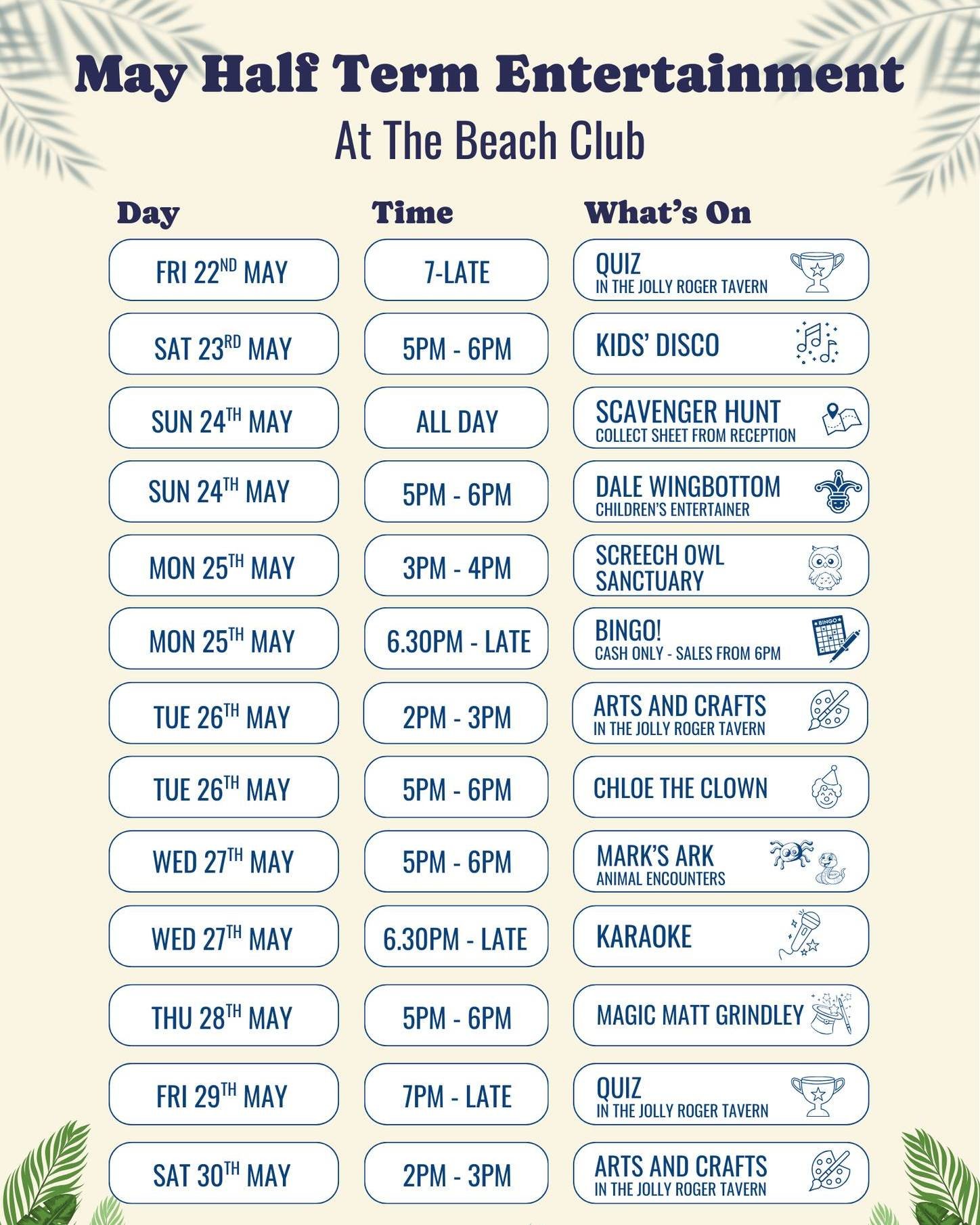 May Half Term is here and we have so much on this week! 😄 

Perfect for all ages, everyone is welcome to enjoy our entertainment, including locals and non residents of the holiday park ☺️

Hope to see you all soon!

#entertainment #cornwall #bankhol