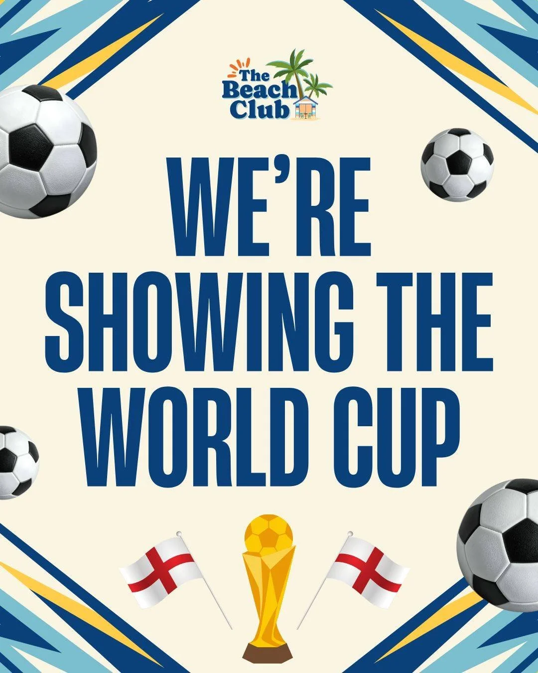 We'll be showing all the big games this World Cup season across all of our venues! ⚽🏆

Enjoy pints from &pound;4 and frozen cocktails on tap at The Beach Club🍹

#worldcup #footaball #FIFAWorldCup #cornwall #pub