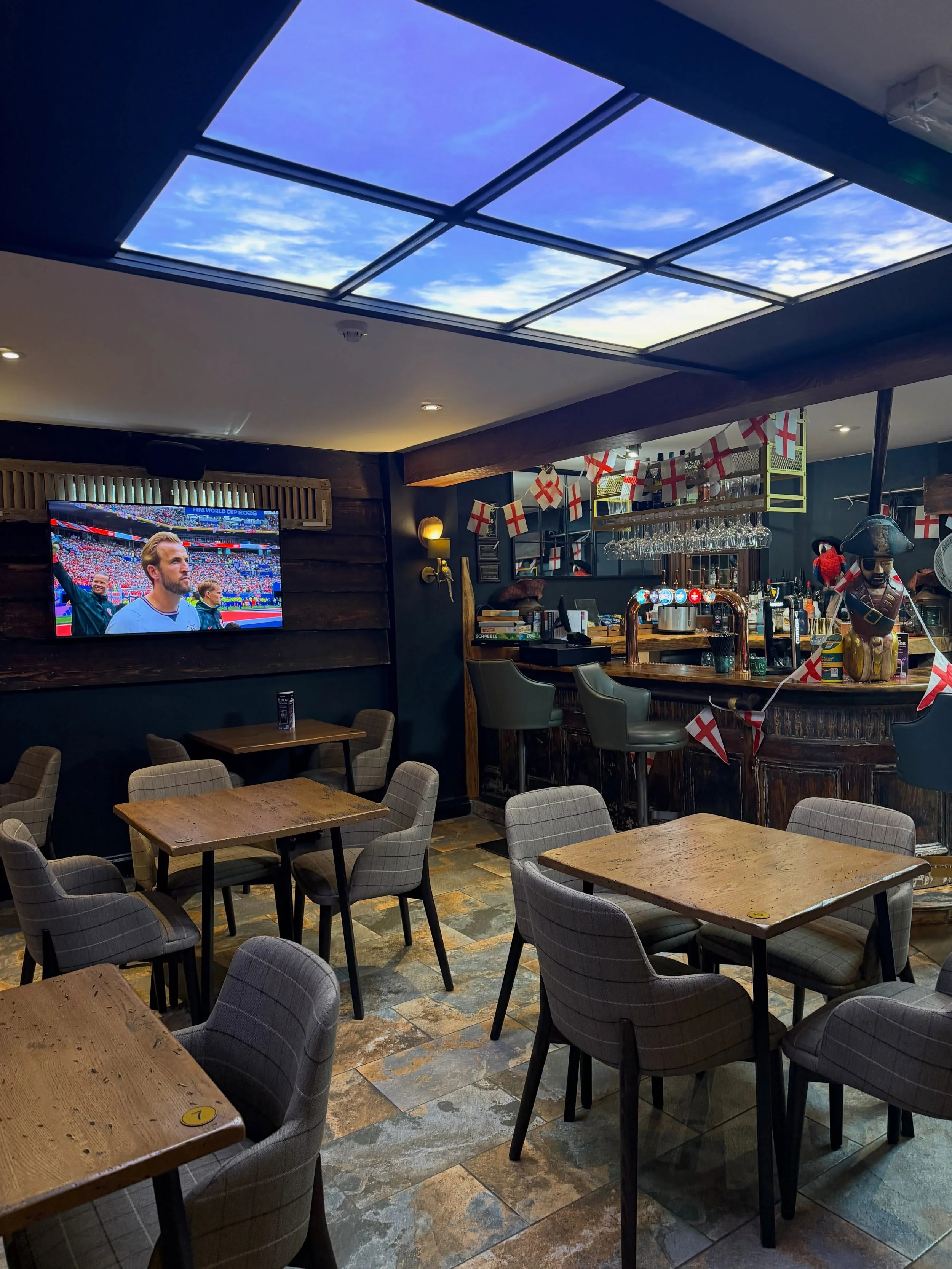 Join us tonight as England take on the semi-finals!⚽️🏴󠁧󠁢󠁥󠁮󠁧󠁿🏆

Catch all the action live at The Beach Club, with the match showing in The Jolly Roger, Stingi&rsquo;s and Meksiko&rsquo;s🍻🙌
Grab a drink, find your seat and cheer England on wi