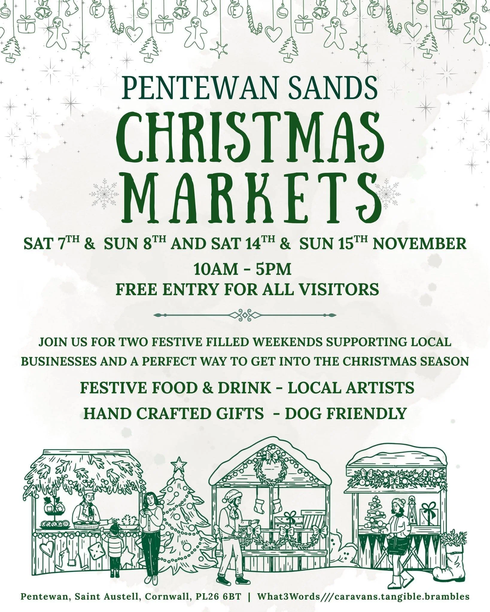 🎄✨Christmas Markets at Pentewan Sands!✨🎄

Join us for two magical, festive weekends filled with wonderful local makers, unique handcrafted gifts, delicious food &amp; drink, and plenty of Christmas cheer!🎁☕️ Swipe ⏩️to see a sneak peek👀at some of