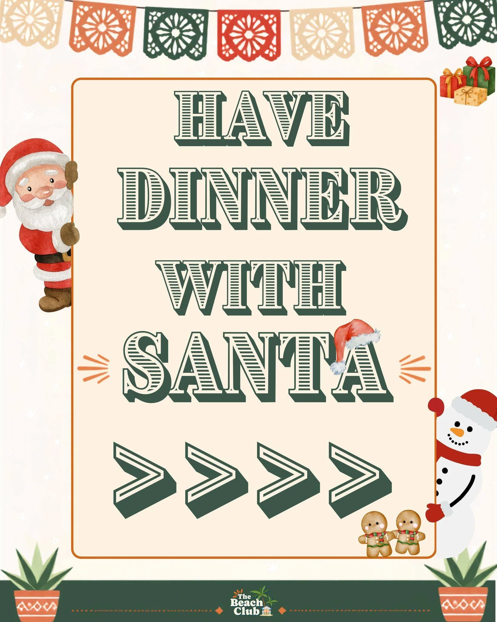 Make some magical Christmas memories and join us for dinner with Santa at Meksiko's!🎅🍗

Enjoy a delicous roast dinner, meet Santa himself and receive a special Christmas gift to take home🎁 It's the perfect festive treat for the little ones and a l