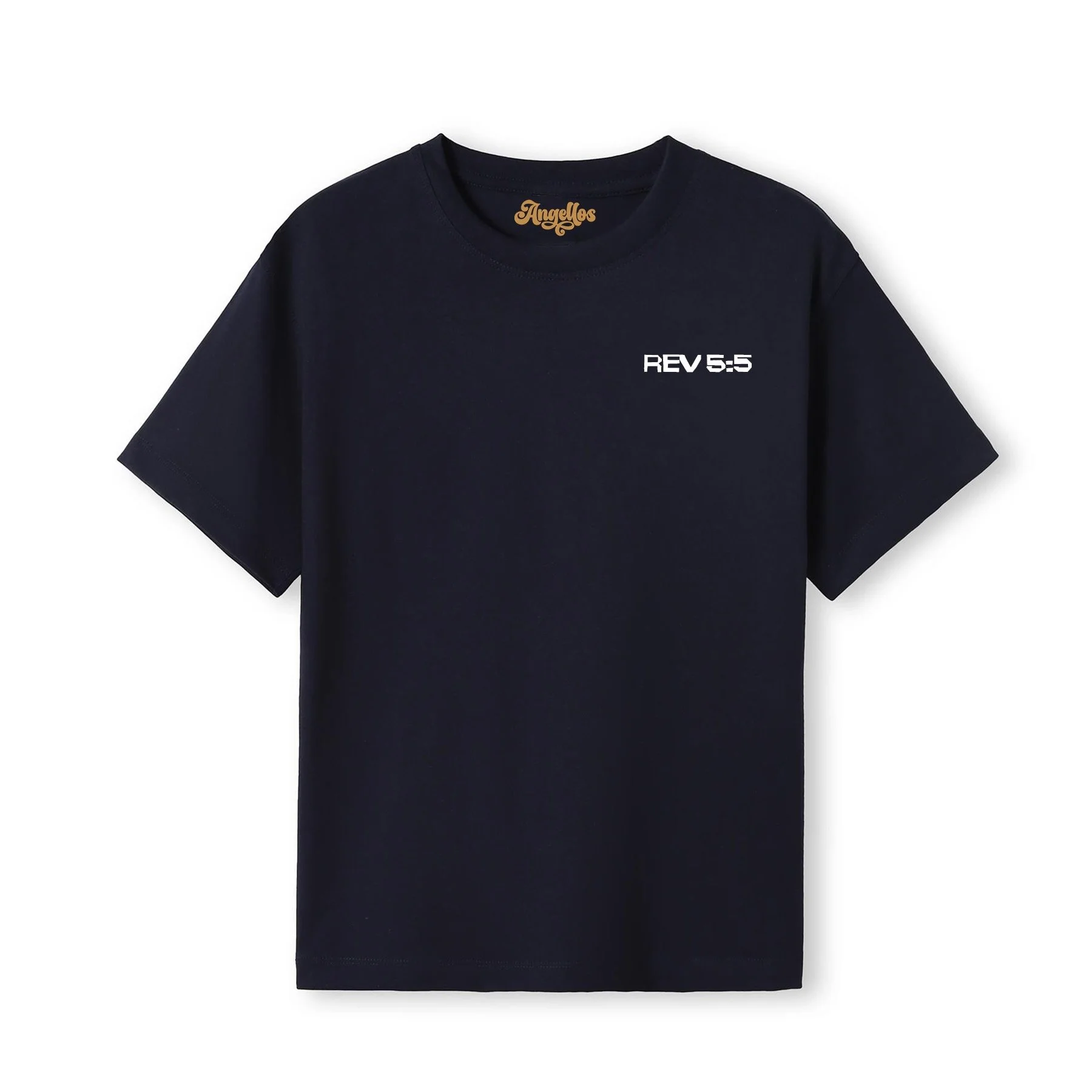 Navy color Christian T-shirt with the words 'The Lion of Judah has conquered' and an image of a lion head