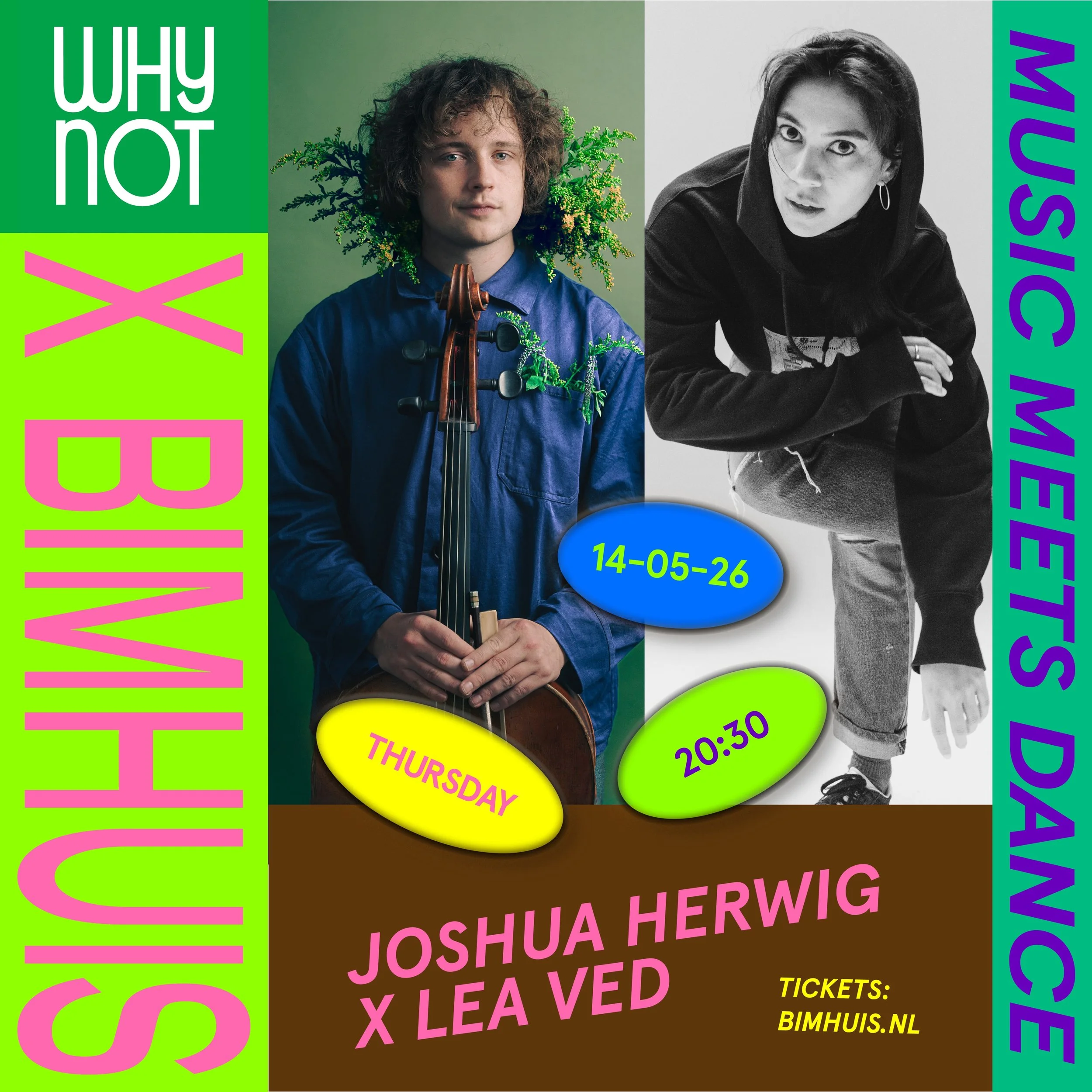 ⚡WhyNot x @bimhuis

What happens when a cellist and a choreographer meet for the very first time, live on stage?

Cellist and composer @joshuaherwig creates dazzling sound worlds where lyricism, groove, texture, and dynamics constantly shift and coll