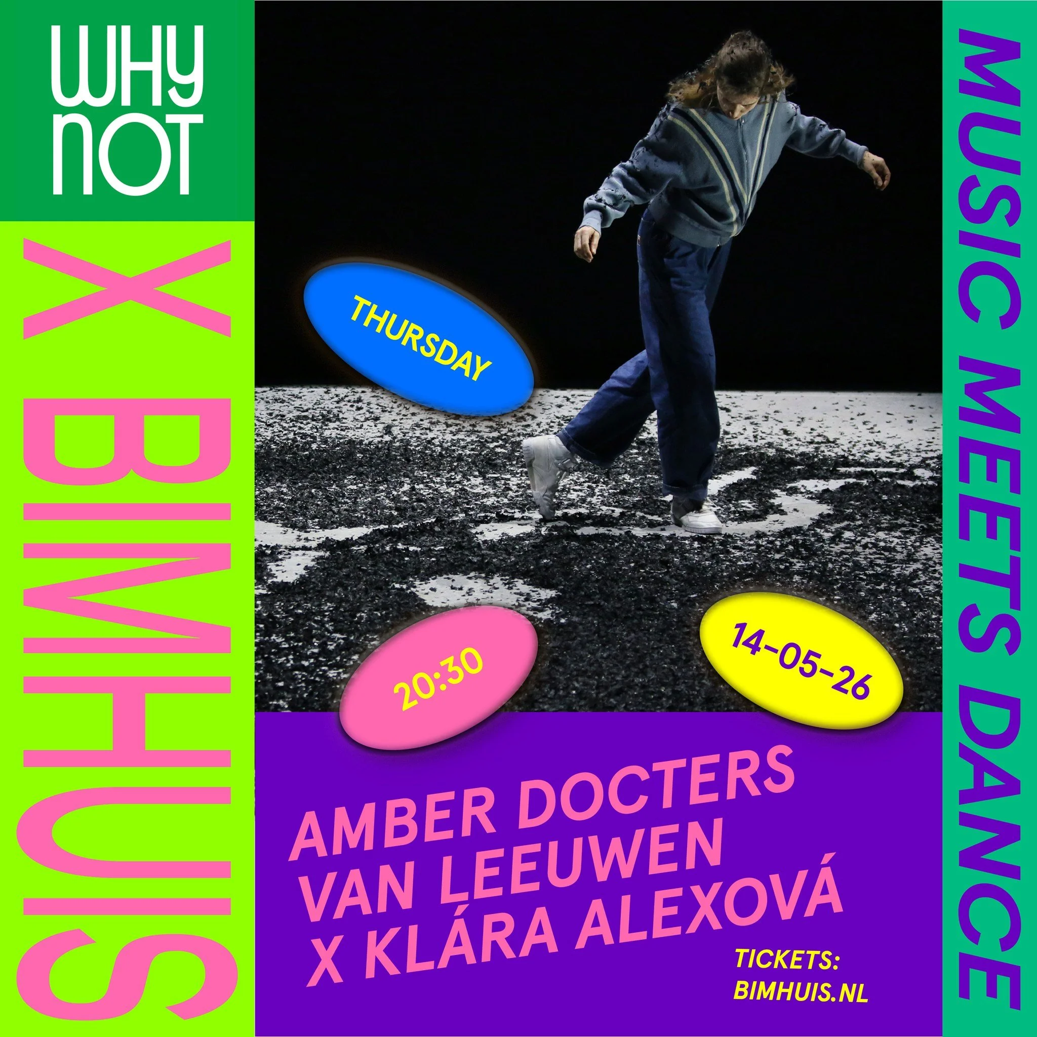 ⚡WhyNot x @bimhuis | This week! 14th of May 

Sound, theatre, memory, movement.
Two artists meeting live on stage for an improvisation unfolding entirely in the moment.

@amberdoctersvanleeuwen &amp; @klara.alexova 
Amber Docters van Leeuwen is a com