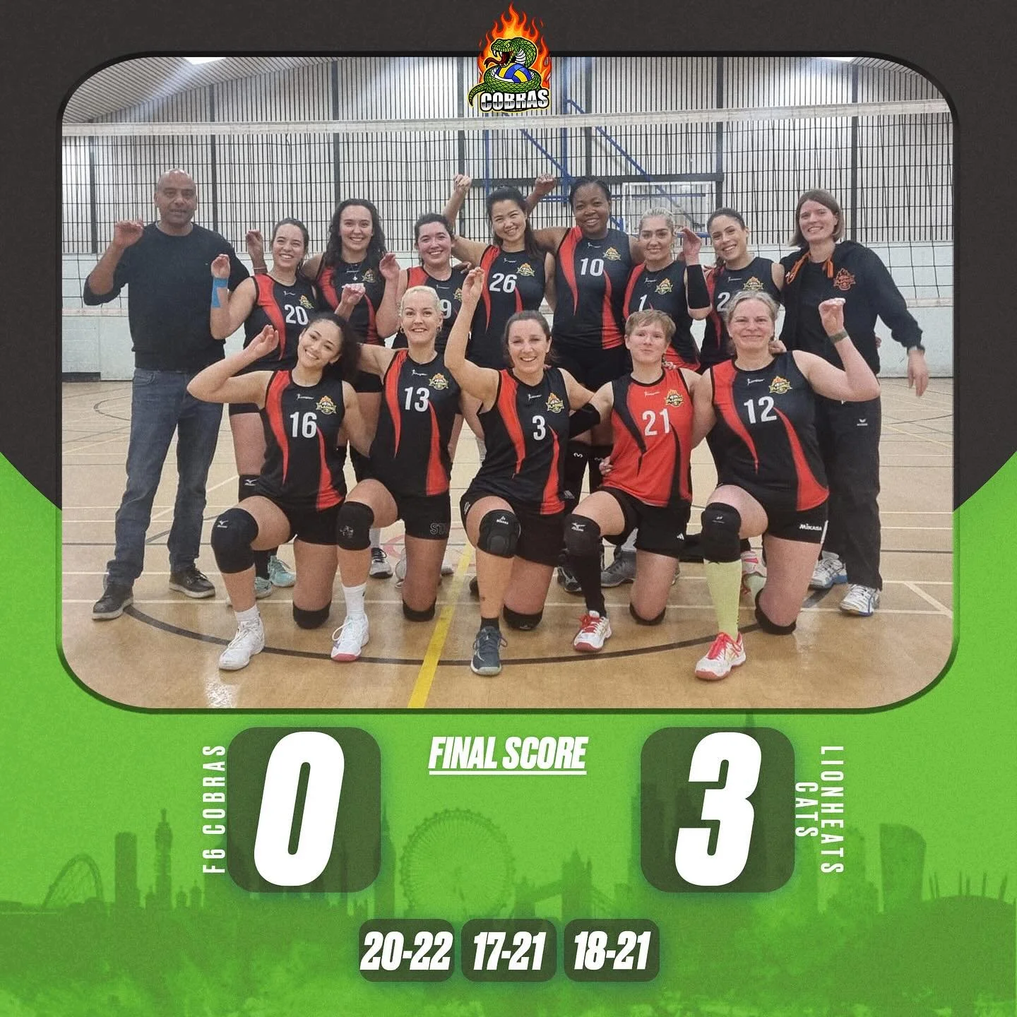 On a cold Sunday morning, Cobras and a whole bunch of keen supporters made their way to Battersea Sports Centre.

While the final score wasn&rsquo;t in our favour, Cobras put up a good fight and played their best volleyball so far this season. Was it