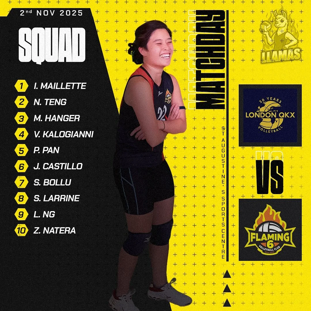 Game Day 🏐🦙 - swipe for some fun
Tomorrow, the Llamas take on QKX in what is basically the other side of London. Not on home turf this time, but this herd isn&rsquo;t scared of that&hellip; we&rsquo;re just mildly concerned a few llamas might not m