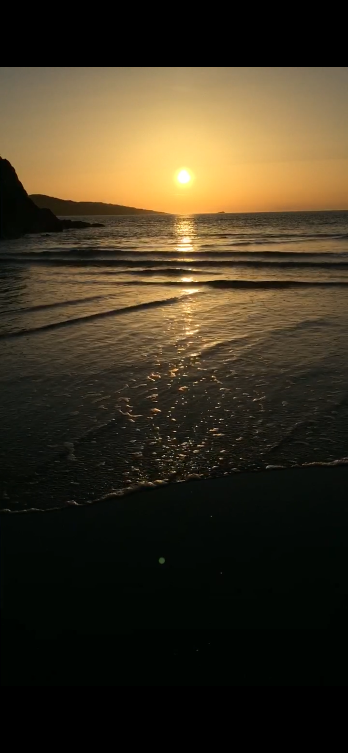 Sun setting over the sea