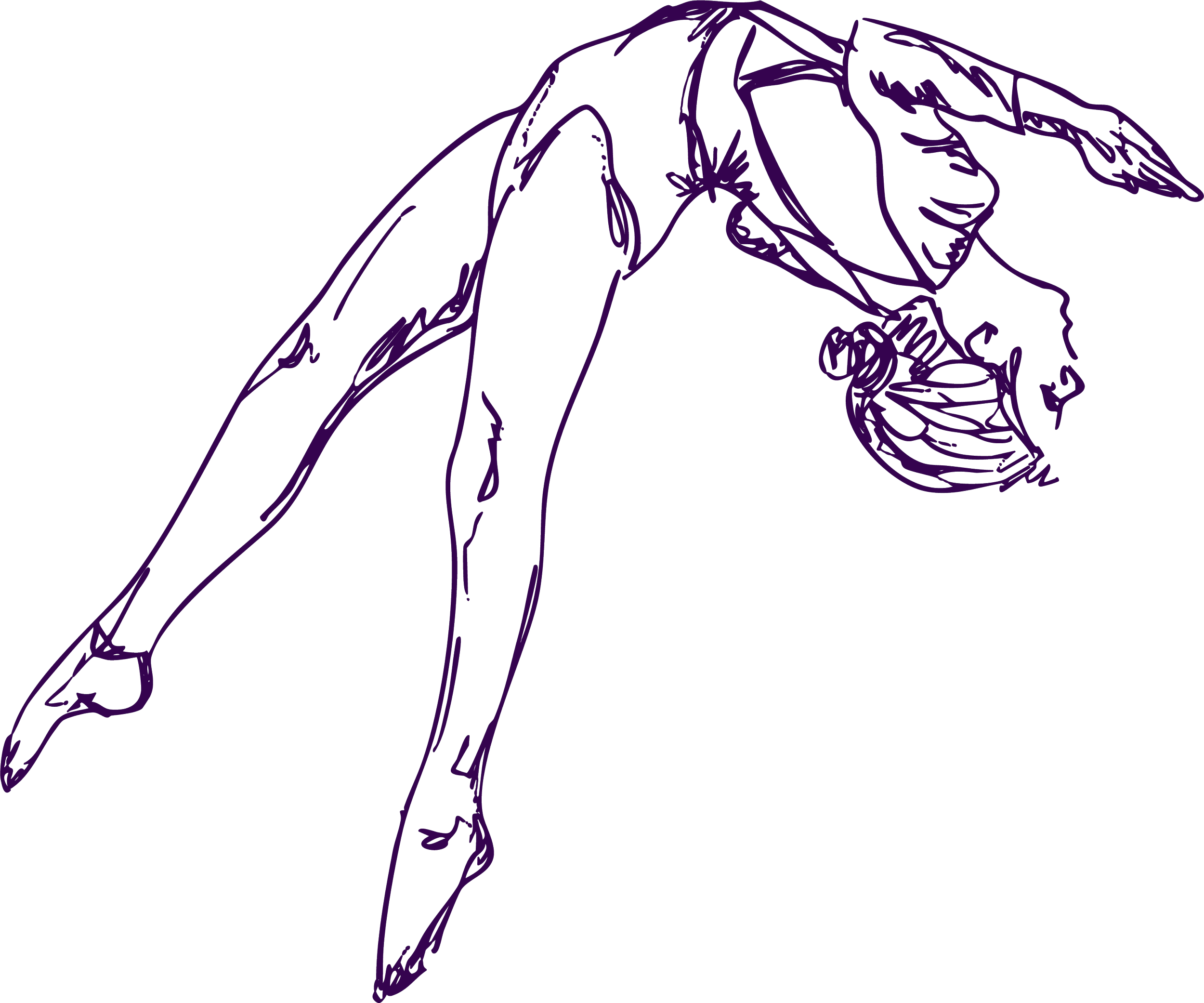 sketch illustration of trampoline athlete