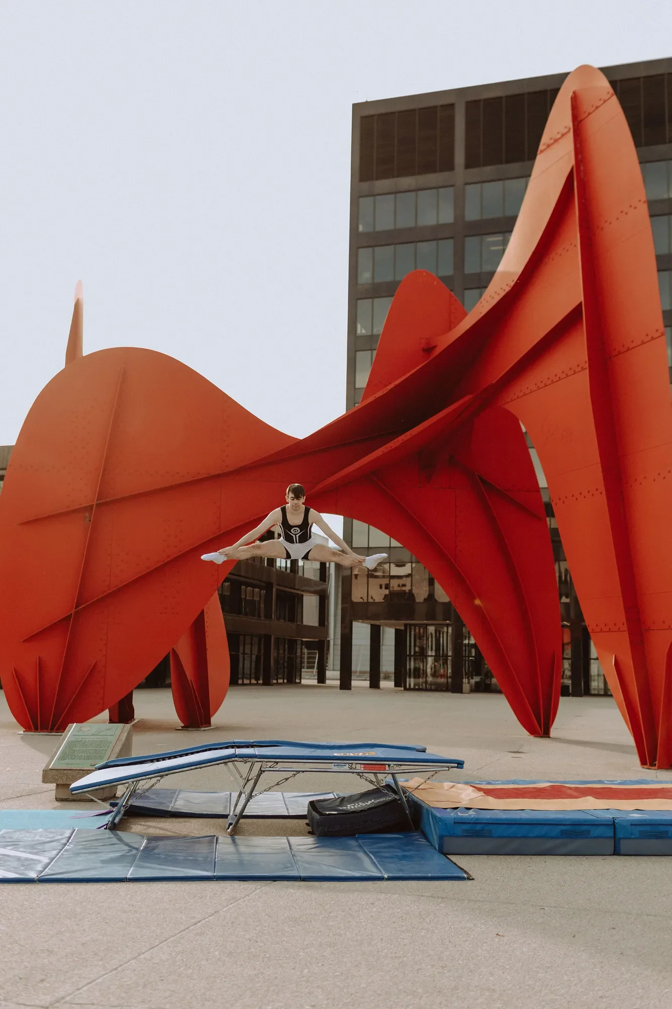 GRTA athlete at the Calder jumping on trampoline