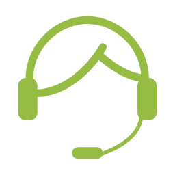 Vihreä äänentoistolaitteen ikoni, jossa on kuulokkeet