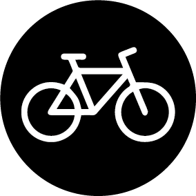 Witte fiets op zwarte achtergrond