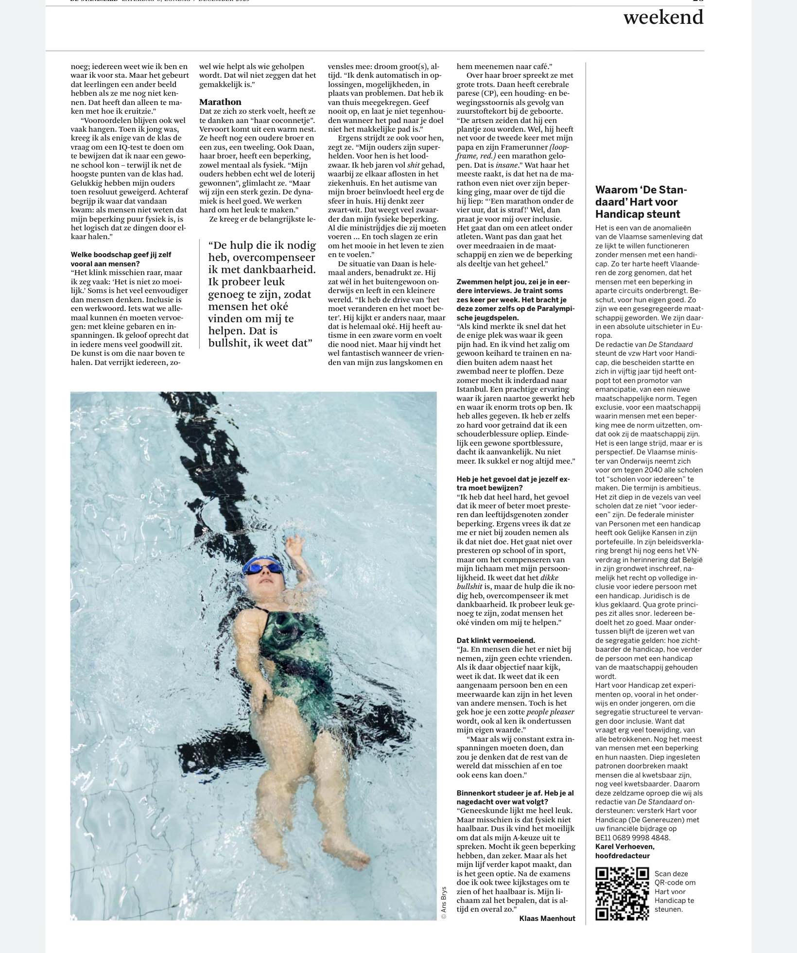 De Standaard, 6 december 2025, Klaas Maenhout